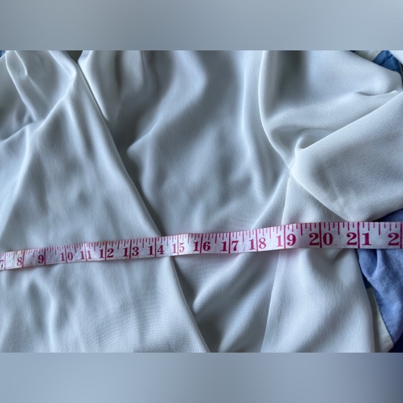 Vintage 90s Jac Dale White Blouse Wrap Detail Long Sleeve Boho Minimalist Work - Picture 4 of 4